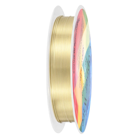 0.6 mm/22 Gauge Copper Wire for Jewelry Making, 13.1FT Copper Beading Craft Wire for Jewelry/Weaving/DIY Crafting/Planting, Color-Retaining [4M, Light Golden]