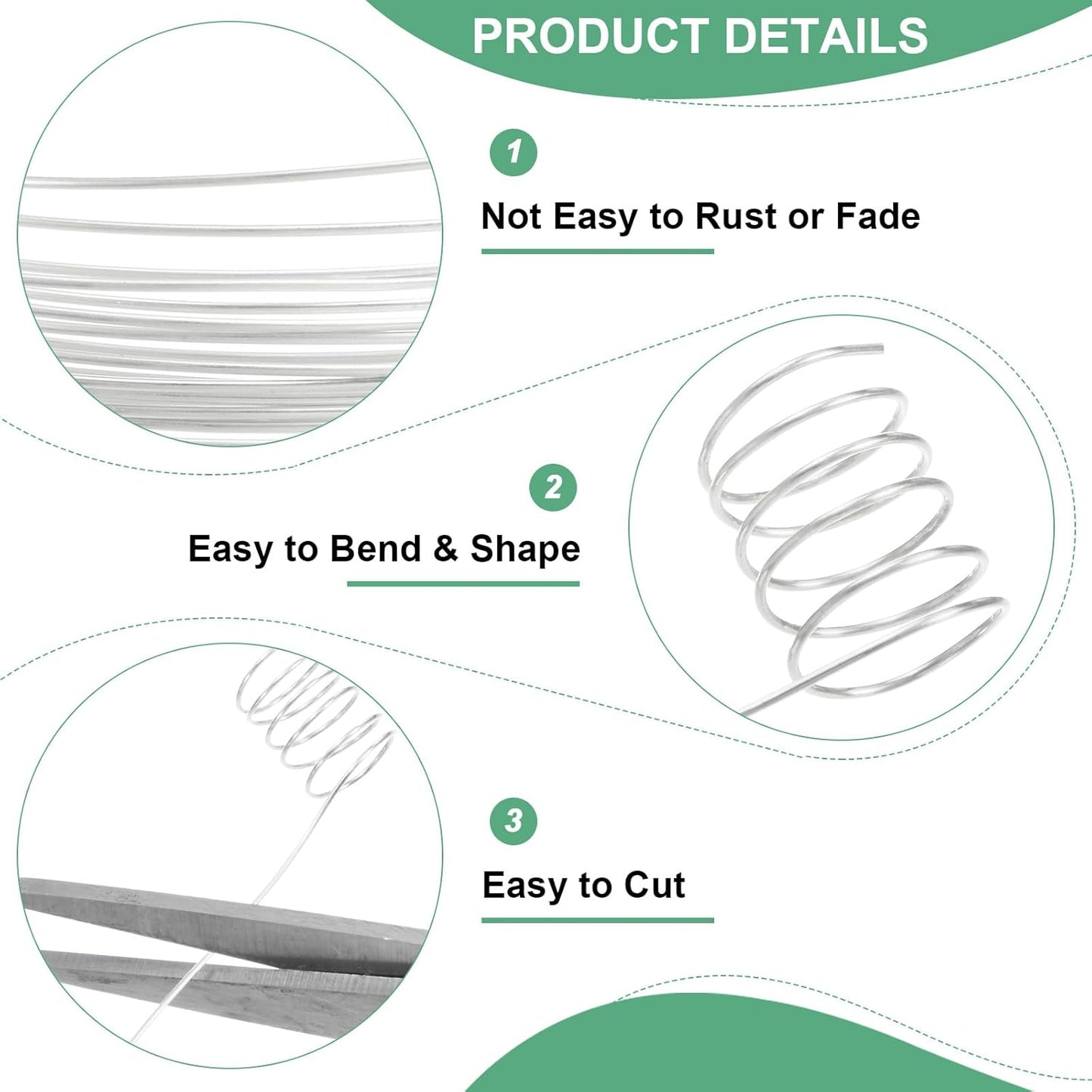 0.6 mm/22 Gauge Copper Wire for Jewelry Making, 13.1FT Copper Beading Craft Wire for Jewelry/Weaving/DIY Crafting/Planting, Color-Retaining [4M, Bright Silver]