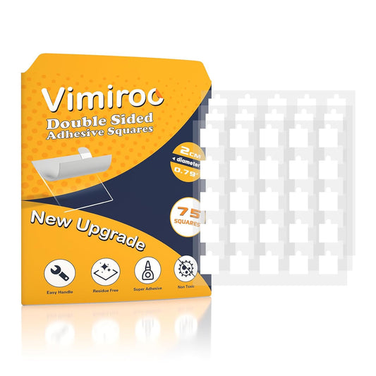 0.79" Double Sided Adhesive Dots, 75pcs Clear Mounting Putty No Residue, Easy to Peel Strong Sticky Tack for Wall Hanging, Crafts, Posters, Photos, DIY Projects