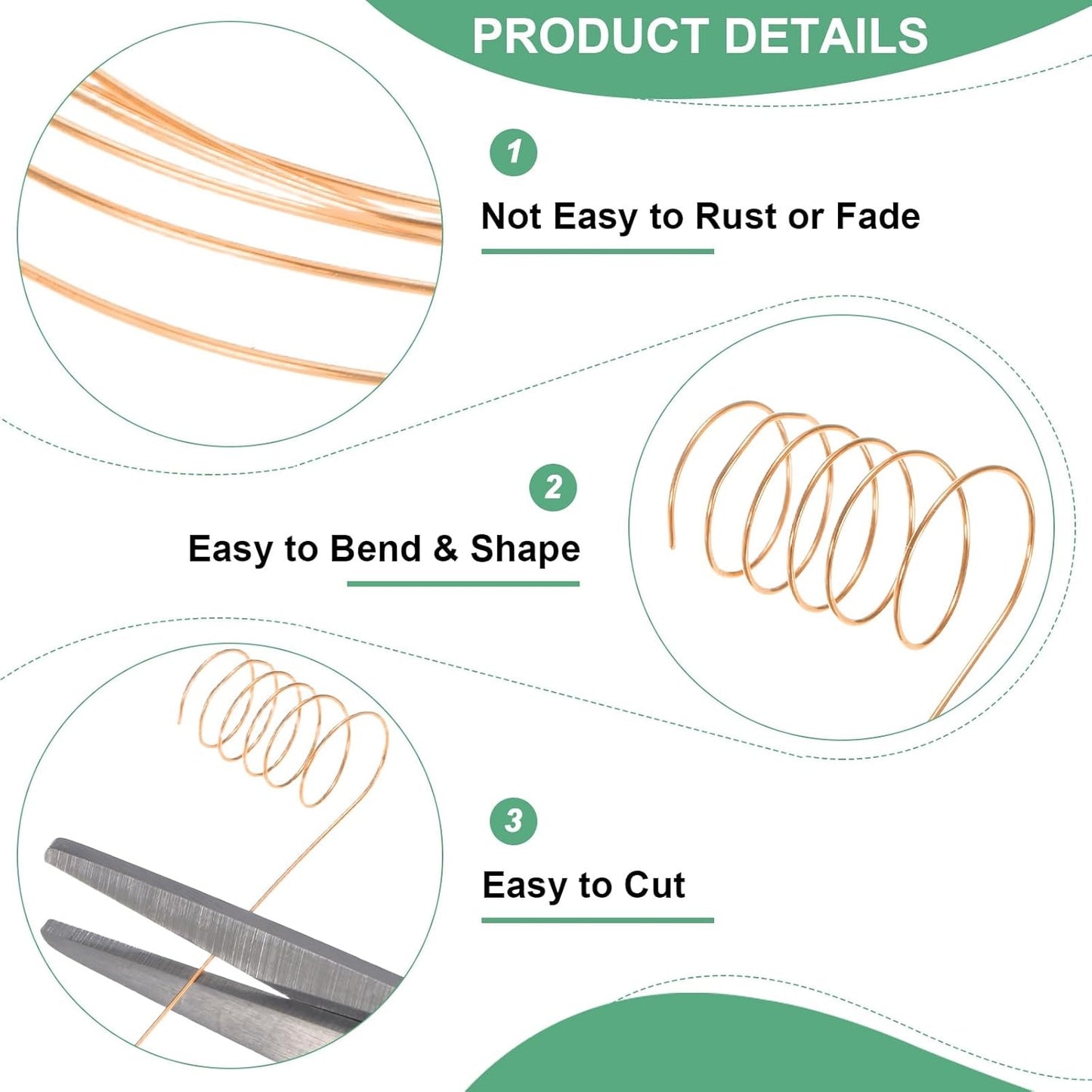 0.2 mm/32 Gauge Copper Wire for Jewelry Making, 82FT Copper Beading Craft Wire for Jewelry/Weaving/DIY Crafting/Planting, Color-Retaining [25M, Copper Tone]