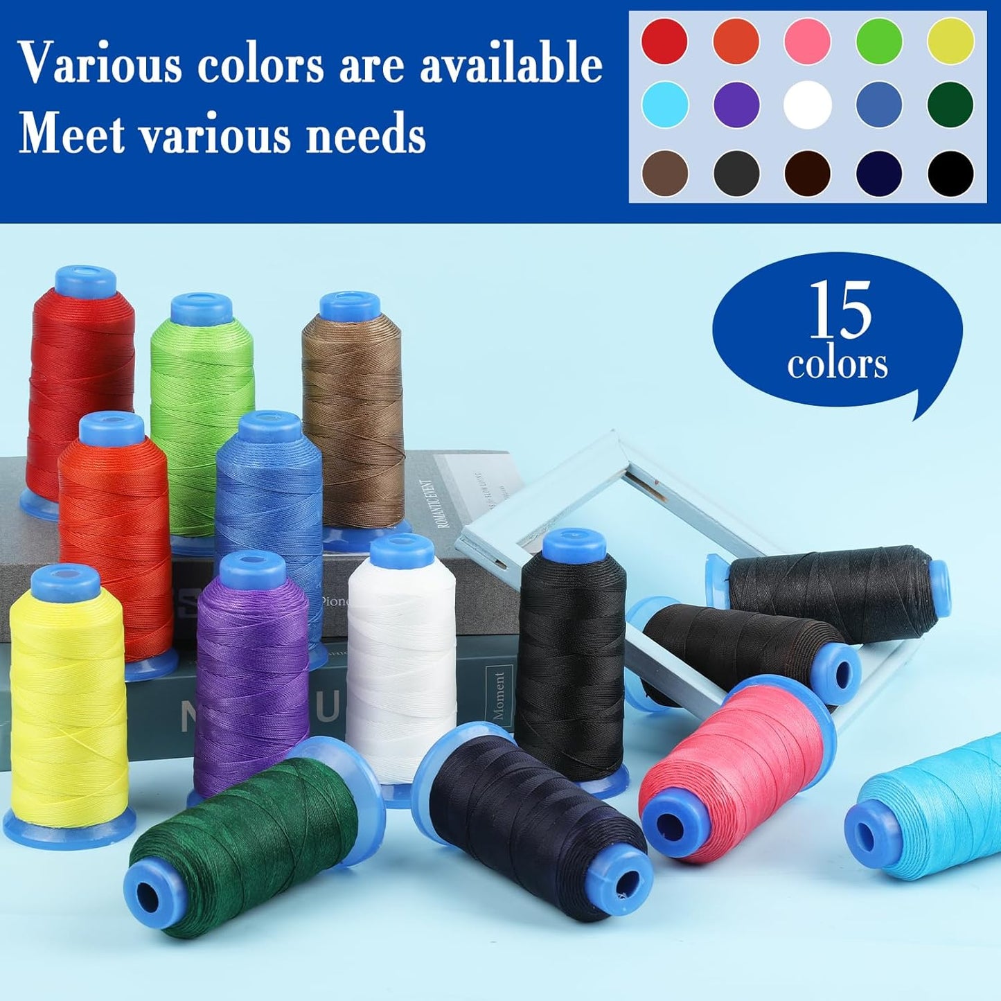 0.55mm Beading Threads, 490 Yards Round Waxed Threads Polyester Cord Waxed Polyester Cord Waxed Cord for Bracelet DIY Craft Jewelry Making Sewing Craft