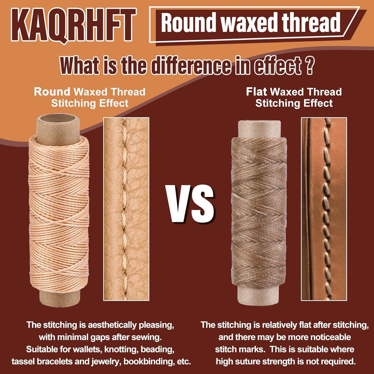 0.8 mm Leather Sewing Thread, 16 Colors 32 Yards Waxed Thread, Round Waxed Thread, Wax String for Bracelet Making, Sewing Stitching, Bookbinding, Braiding