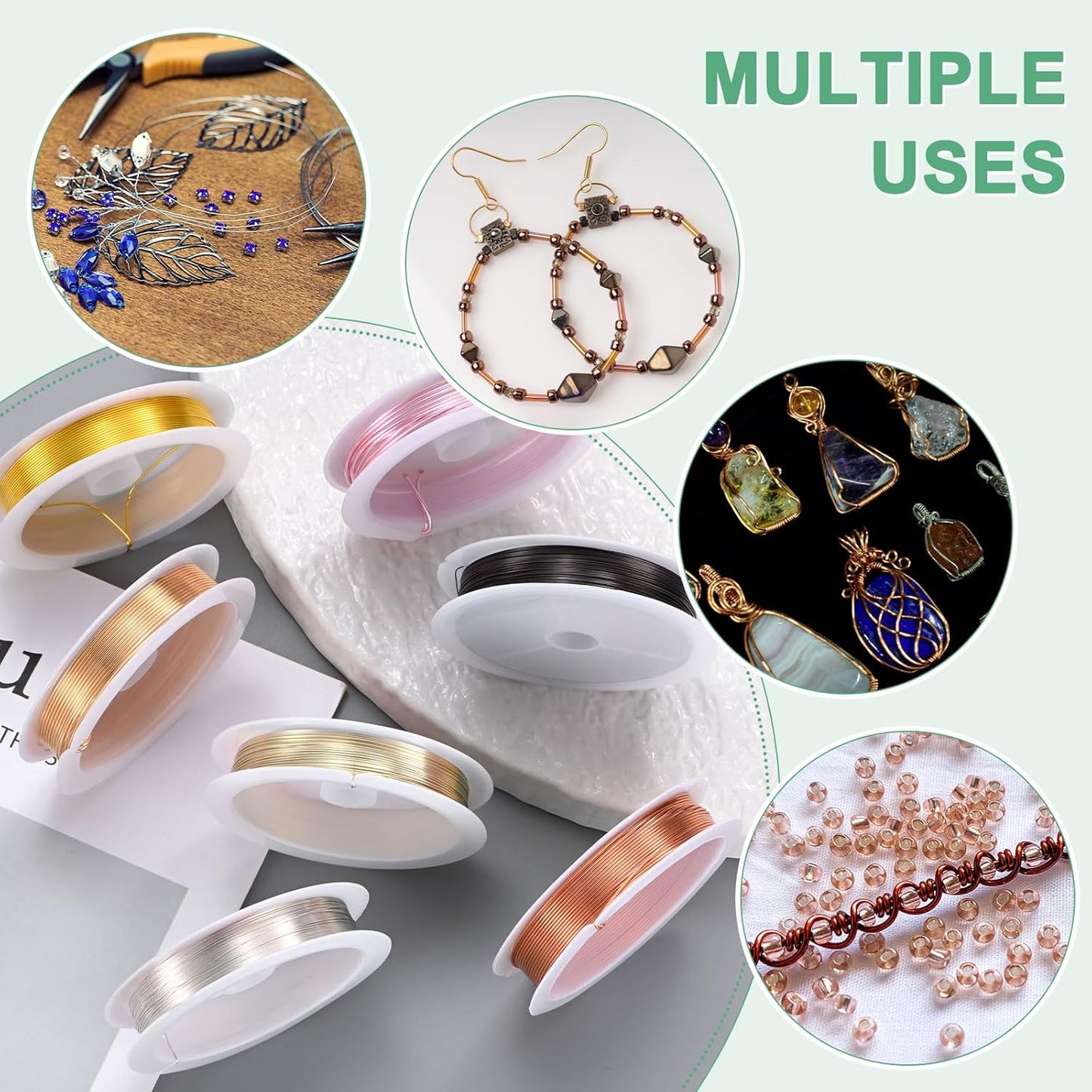 0.5 mm/24 Gauge Copper Wire for Jewelry Making, 20.3FT Copper Beading Craft Wire for Jewelry/Weaving/DIY Crafting/Planting, Color-Retaining [6.2M, Copper Tone]